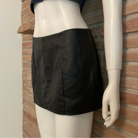 PrettyLittleThing Dresses & Skirts - Pretty Little Thing Faux Leather Black Mini Skirt US Size 2